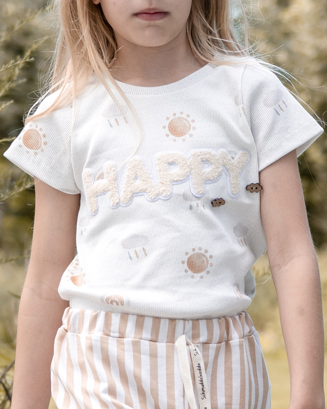 HAPPY cream - Chenille Patch