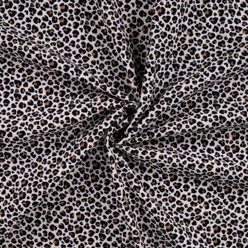 Fein Cord Leo Print sand