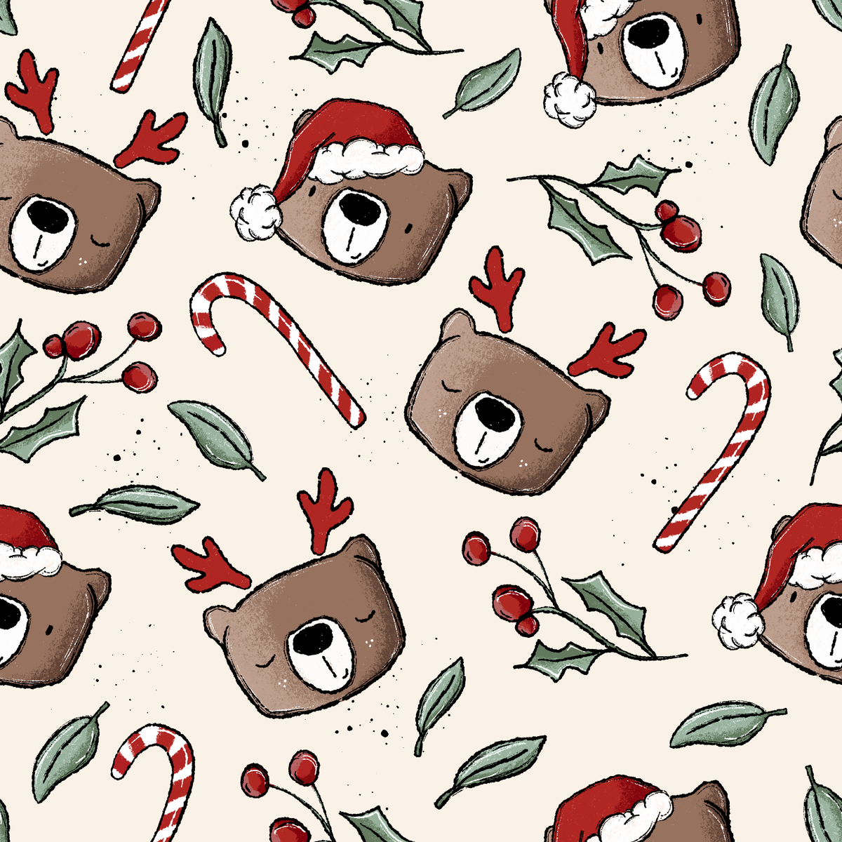Beary X-Mas - French Terry
