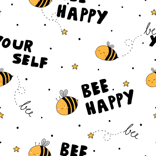 Bee Happy - Rib Jersey