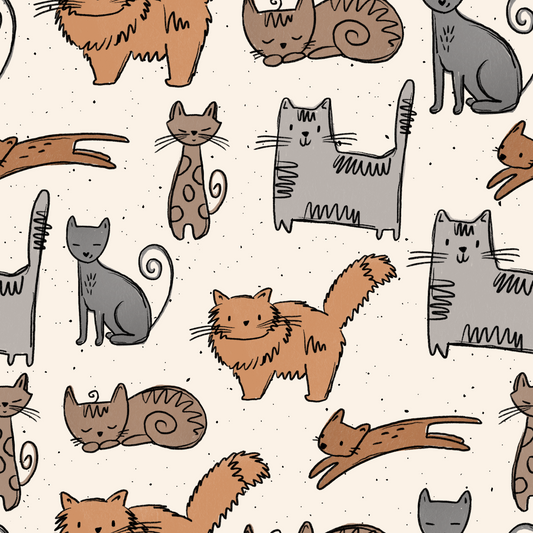 Crazy Cats beige - French Terry