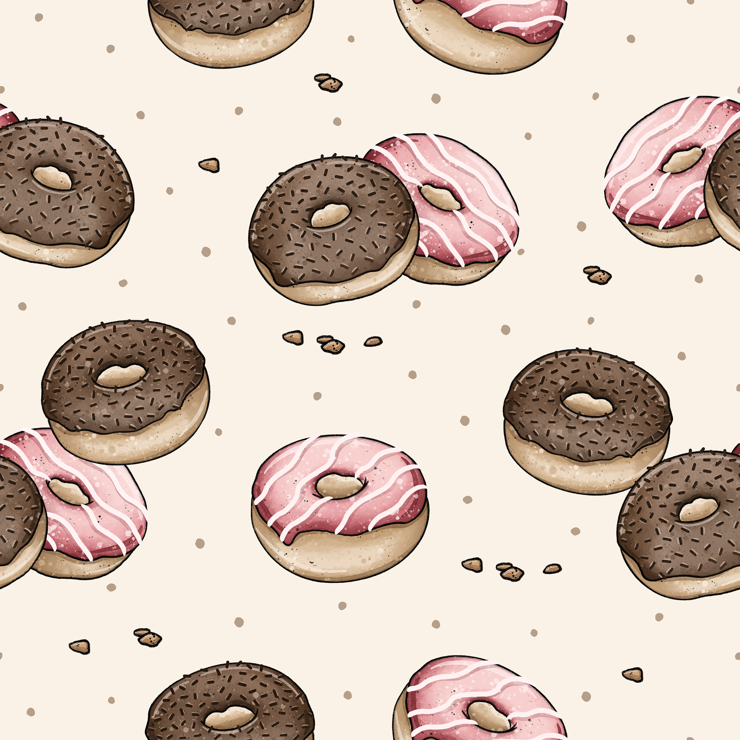 Pink & Chocolate Donut - French Terry