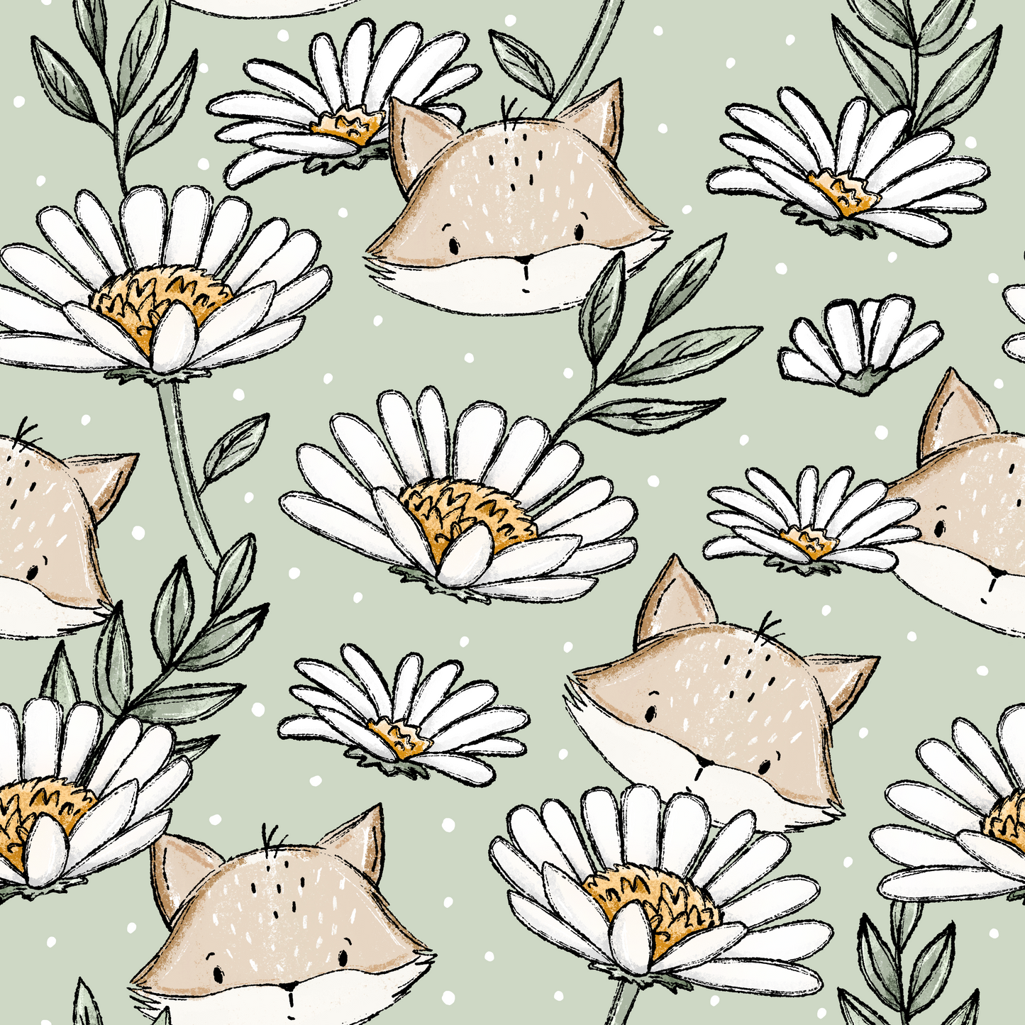 Fuchswiese Margeriten Liebe grün - Jersey