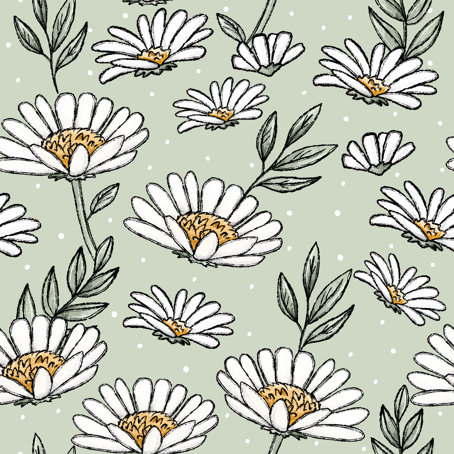 REST 1,47m Margeriten Liebe grün - Jersey