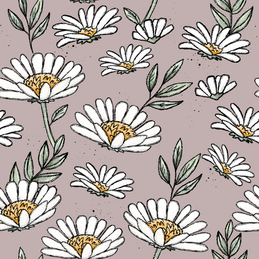 Margeriten Liebe mauve uni - Jersey