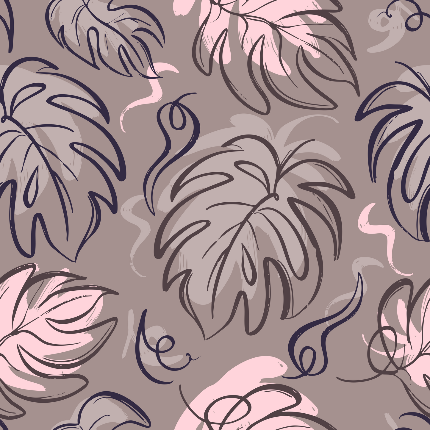 Monstera mauve - Jersey Eigenproduktion