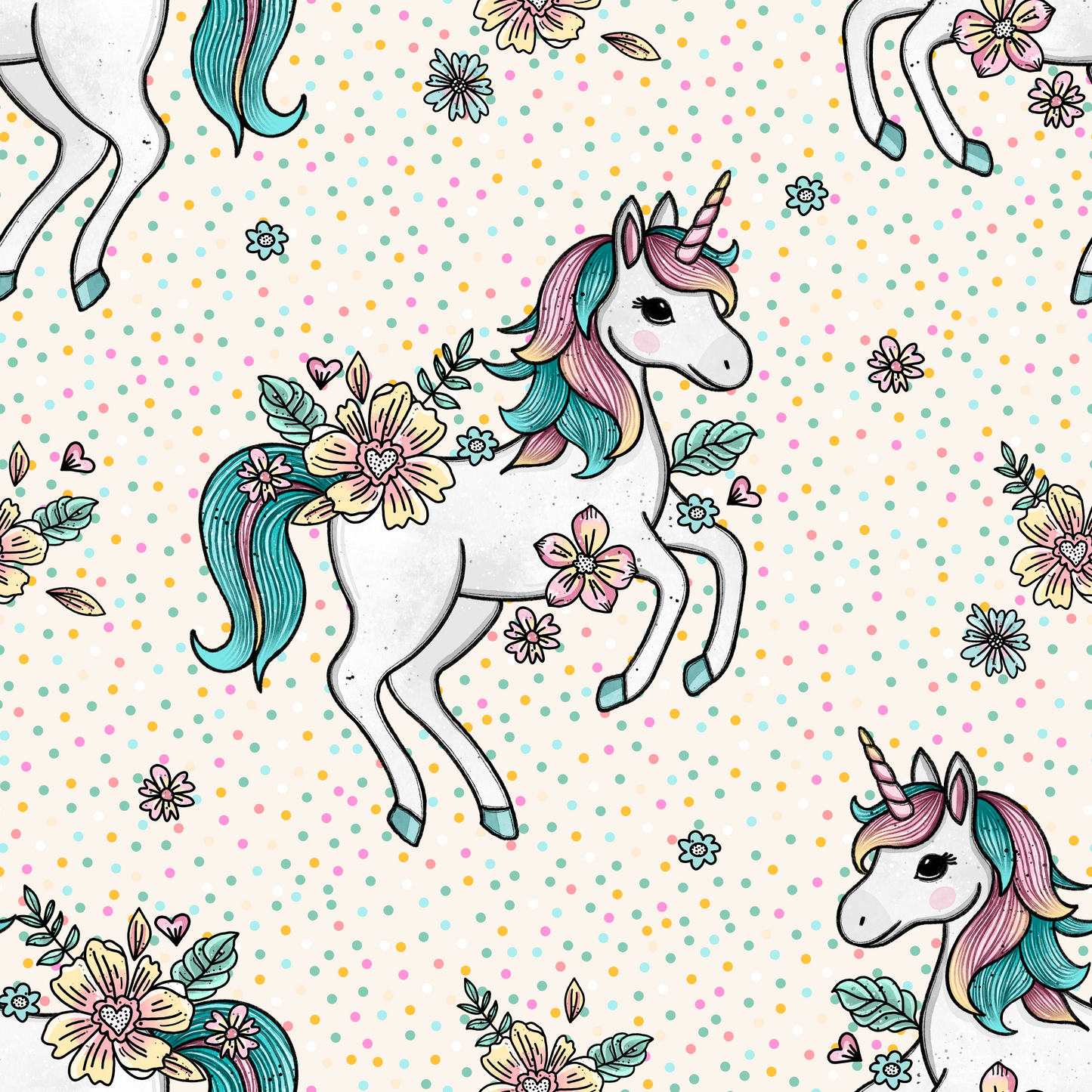 Blooming Unicorn dots - Jersey