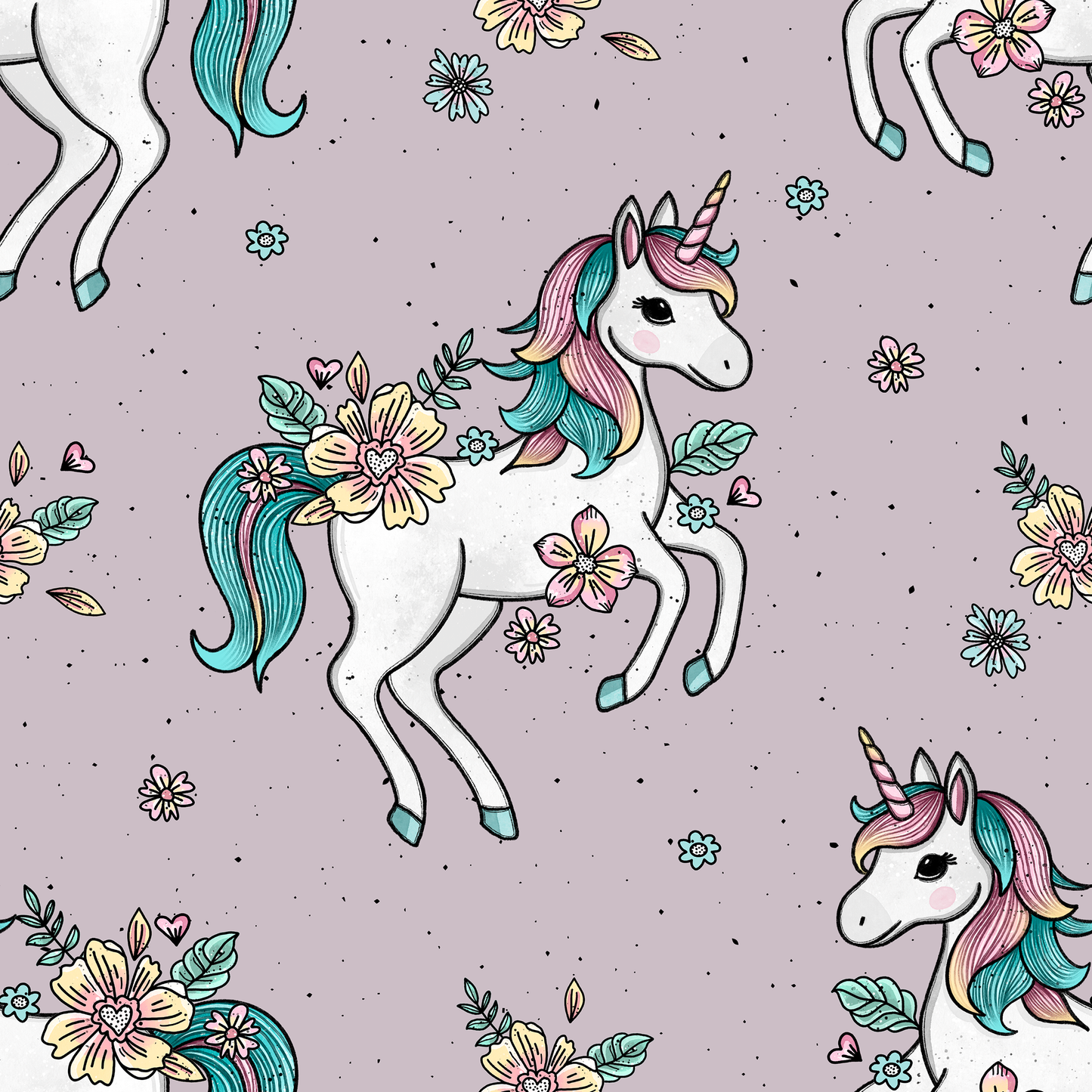 REST 60cm Blooming Unicorn mauve - Jersey