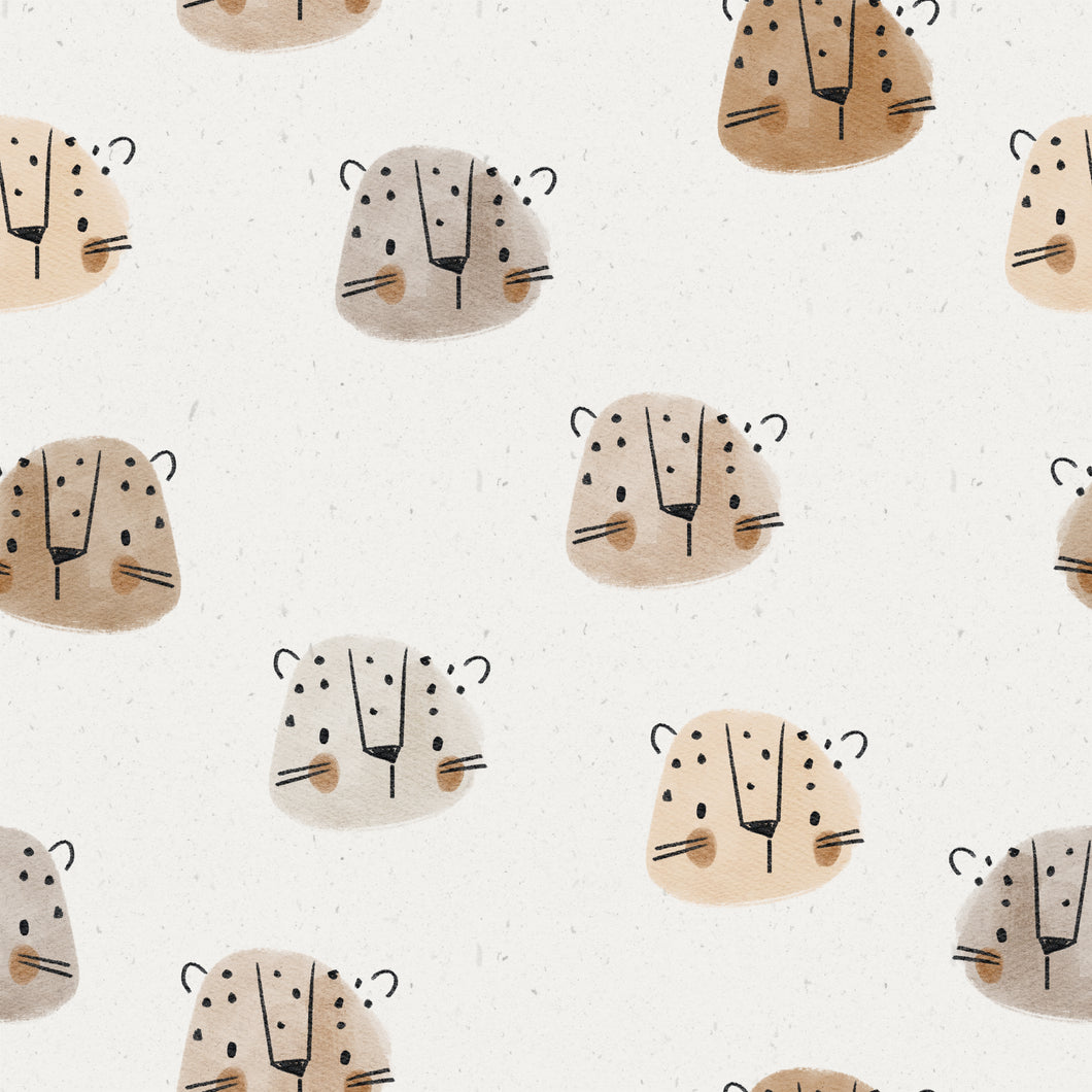 Leoparden cream - Rib Jersey