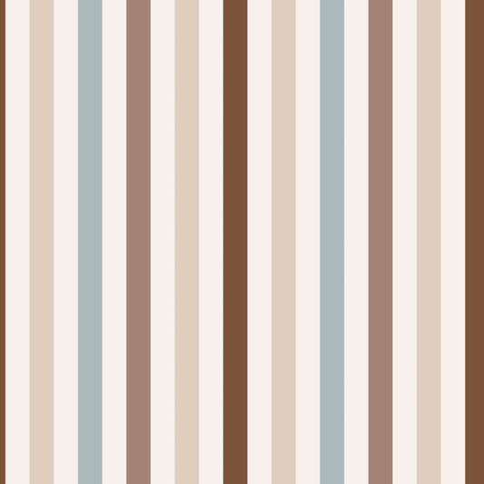 Stripes brown/beige/cream/blue - Jersey  (autumn)