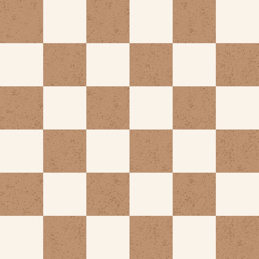 Checker cream/rost - French Terry