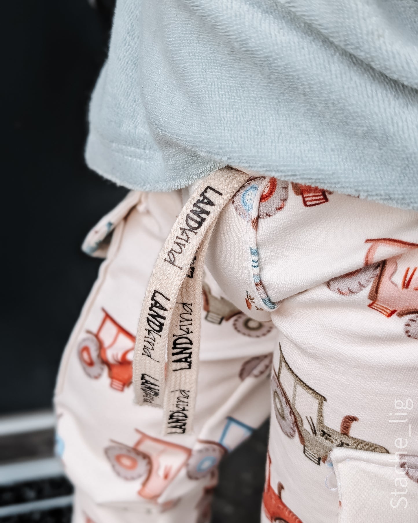 Bunte Traktoren creme - French Terry