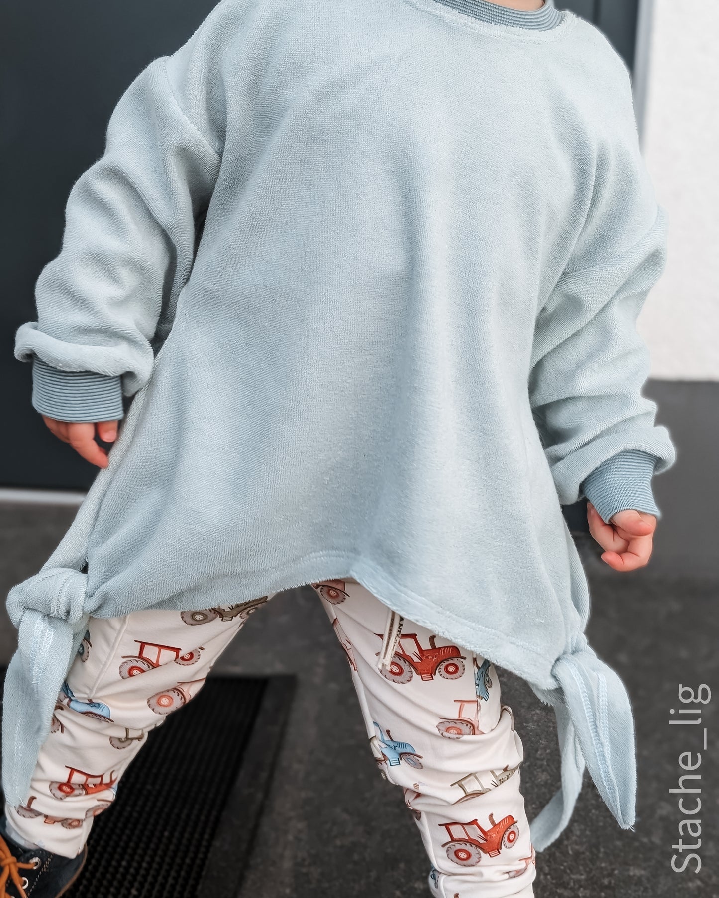 Bunte Traktoren creme - French Terry