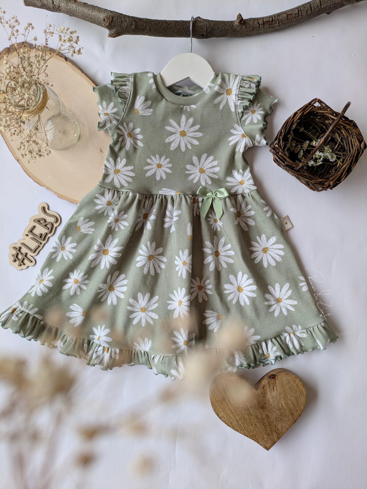 Daisy green - Bio Rib Jersey