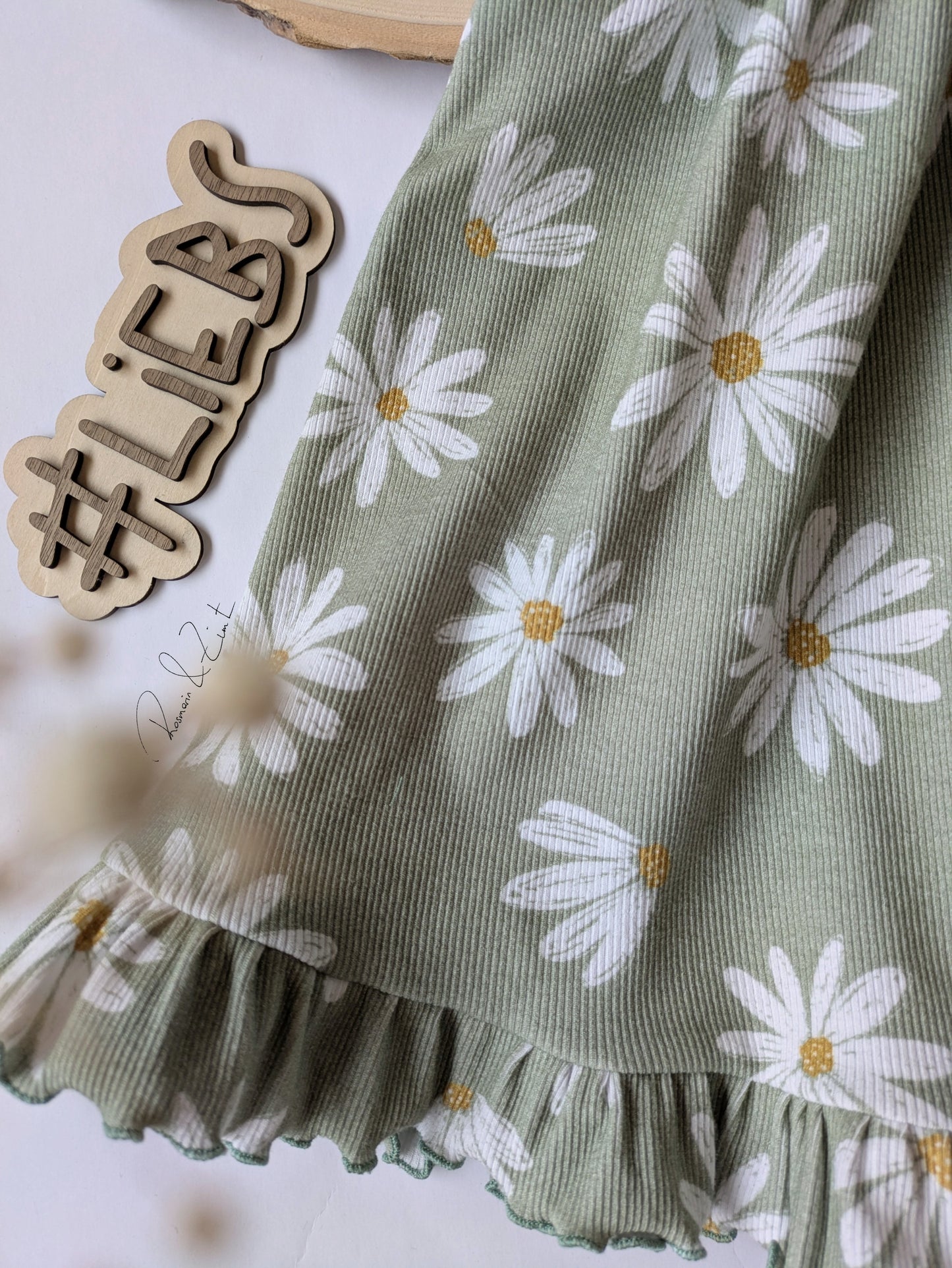 Daisy green - Bio Rib Jersey