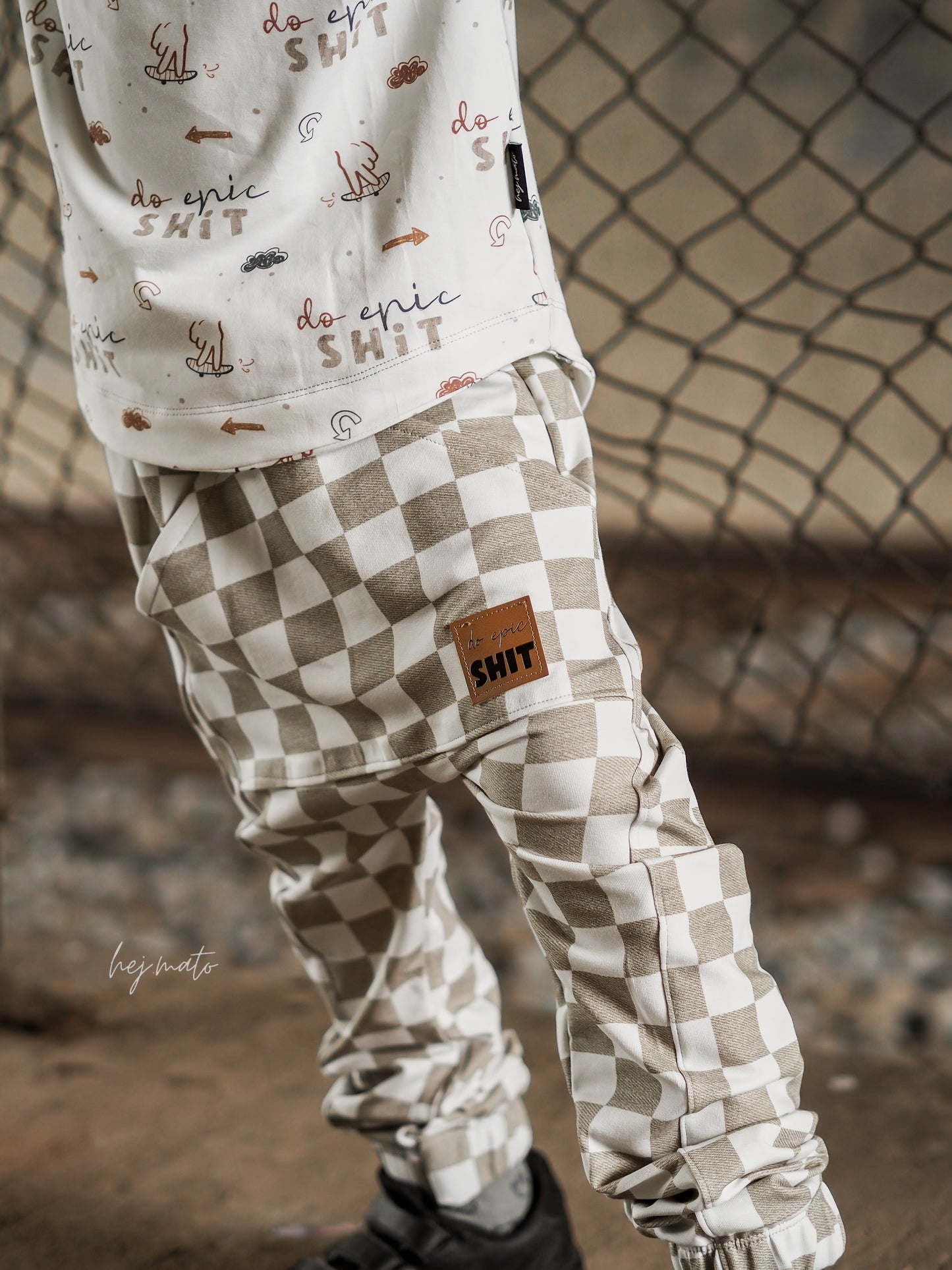 Denim Schachbrett beige/white - FT