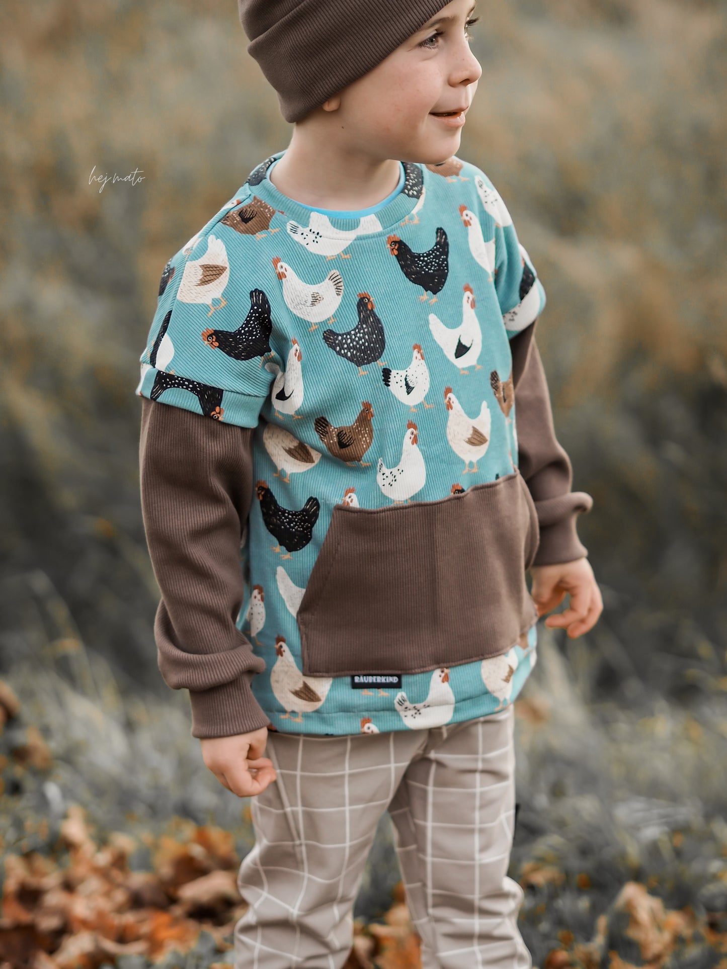 Hühner Treff blue  - Rib Jersey