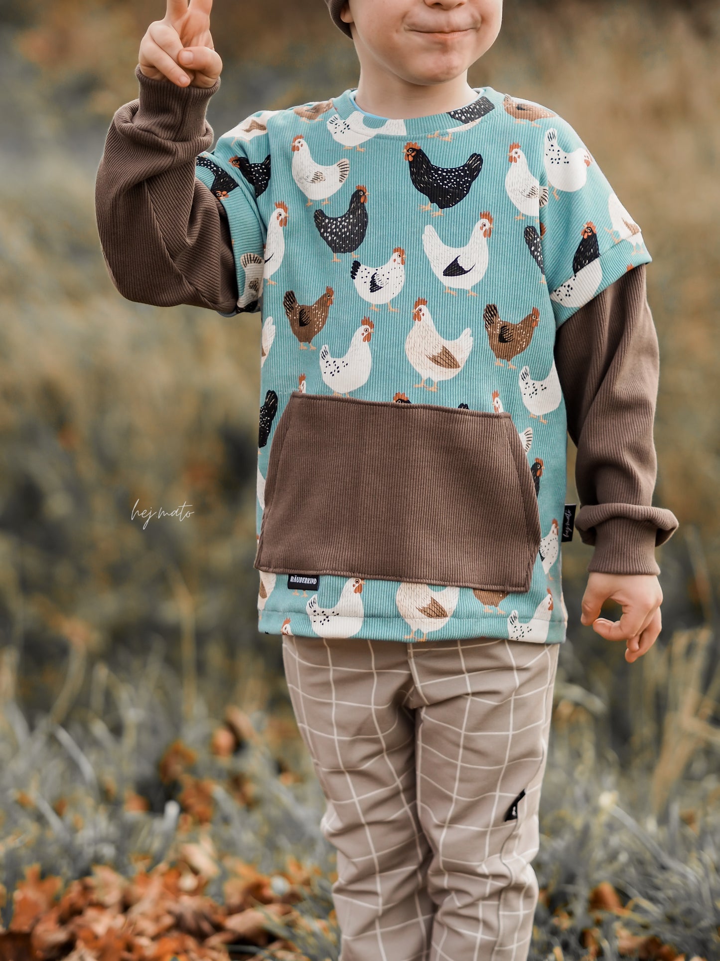 Hühner Treff blue  - Rib Jersey