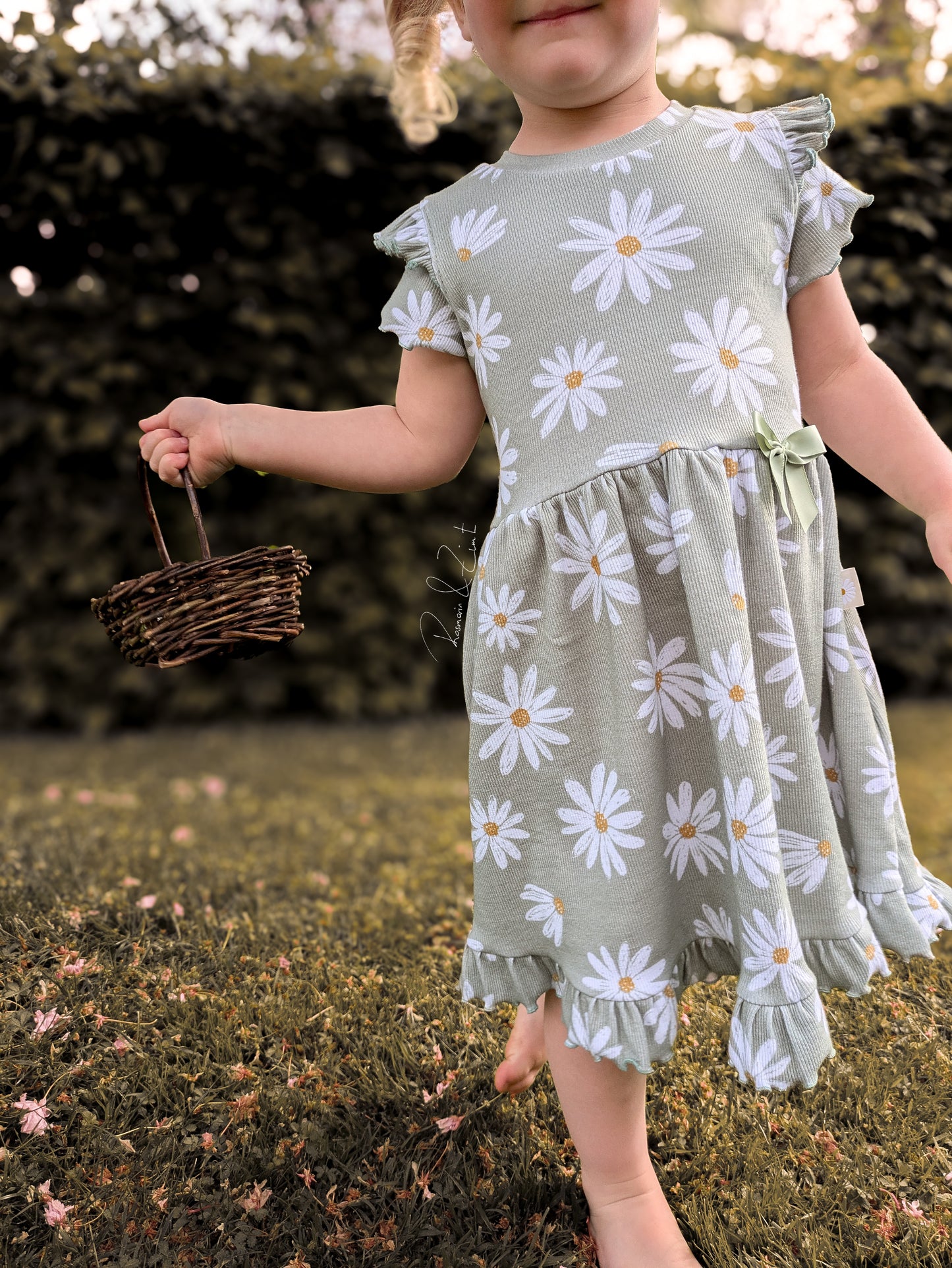 Daisy green - Bio Rib Jersey