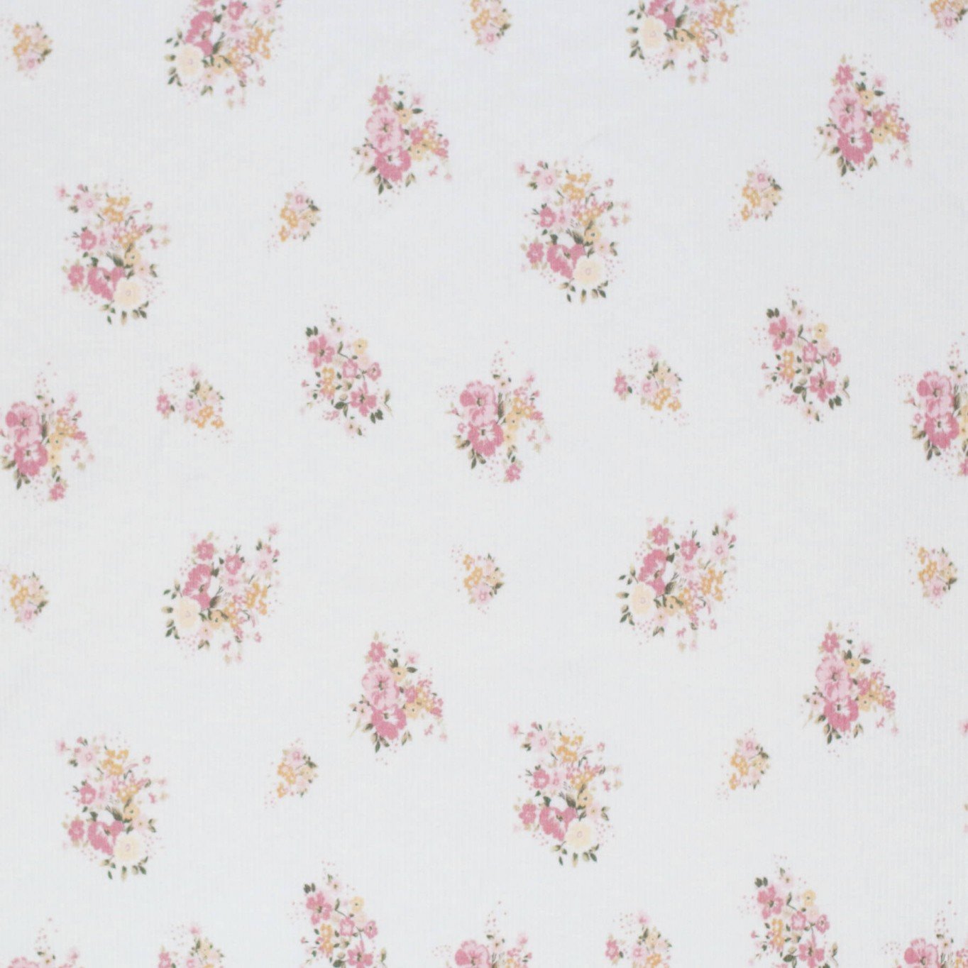 Blumen Bunch creme/rose - Rib Jersey
