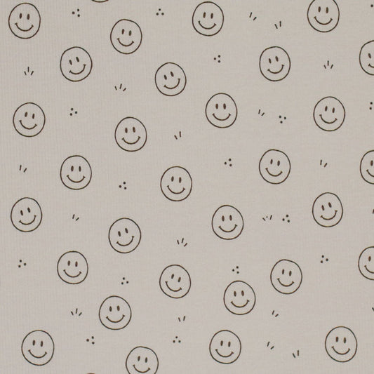 Smileys dunkelbeige - Rib Jersey