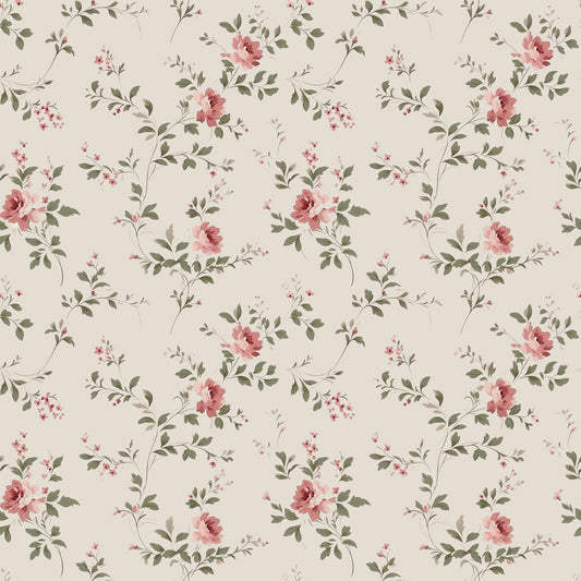 Botanical Roses - Rib Jersey