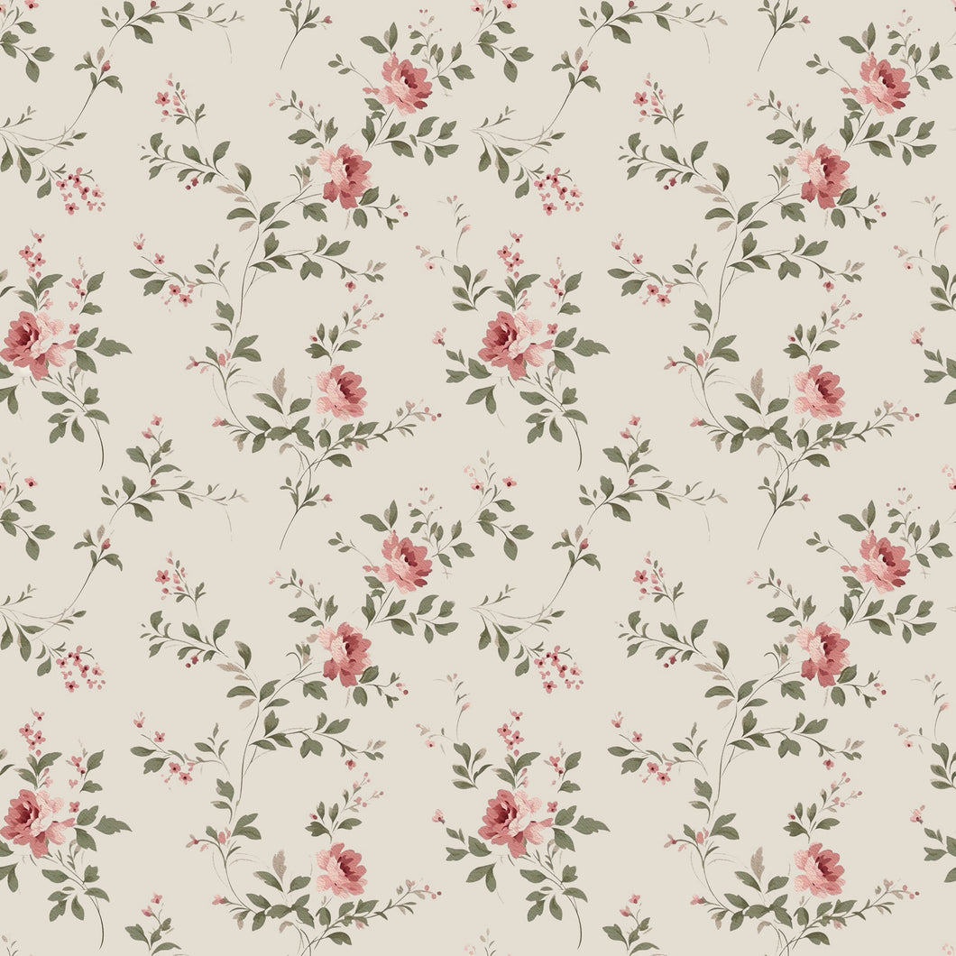 Botanical Roses - Rib Jersey