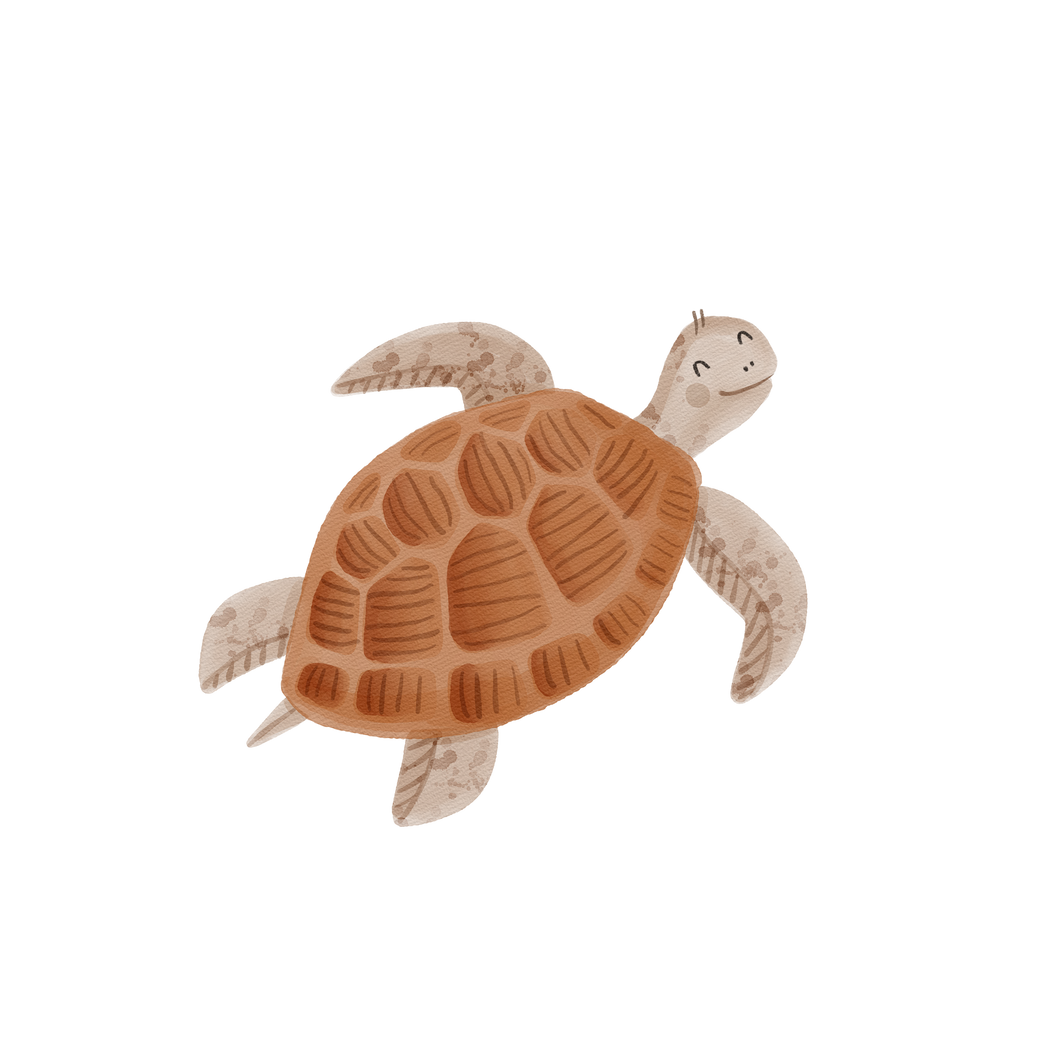 Schildkröte caramel Bügelbild klein
