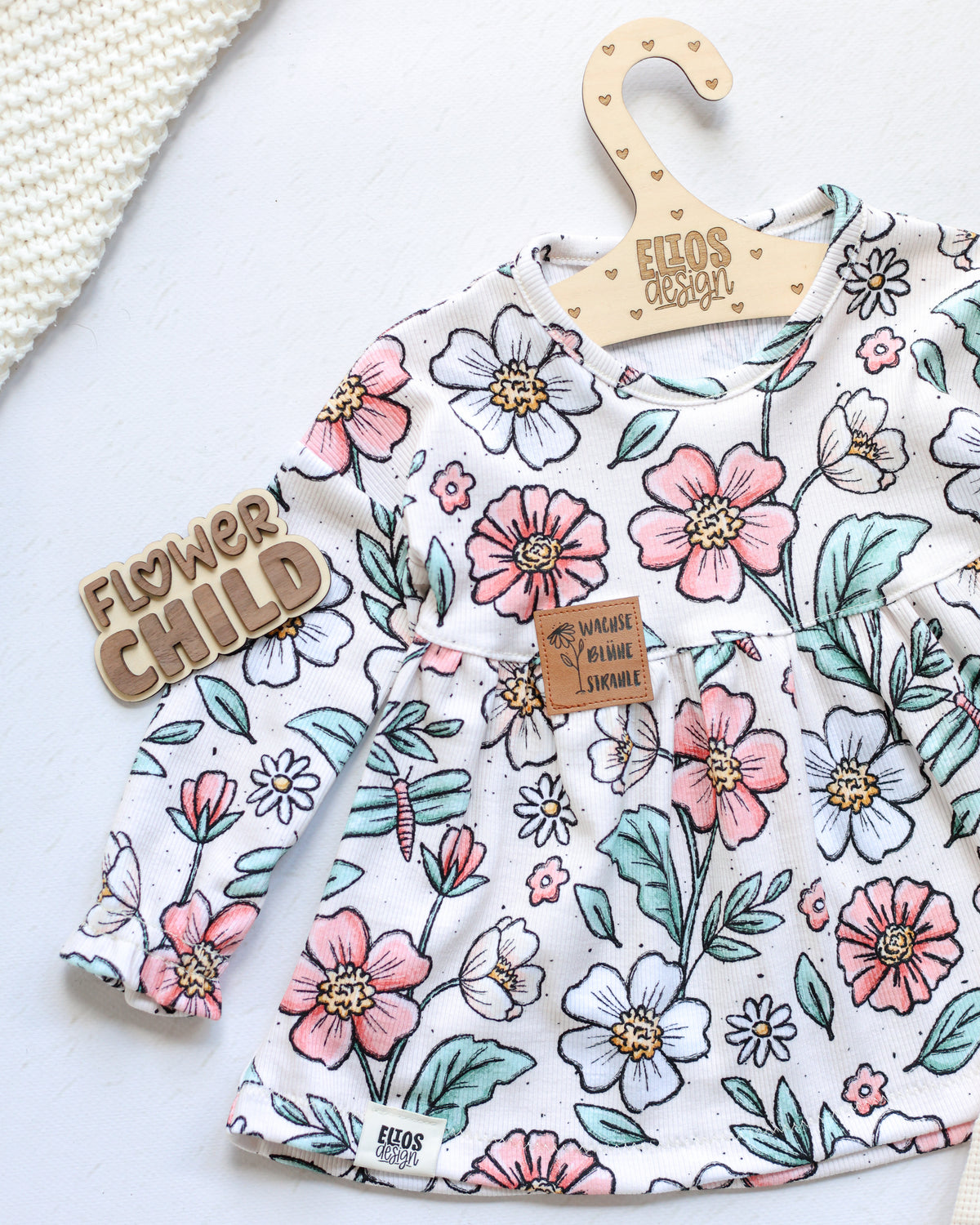 Big LOVE Flowers cream - Rib Jersey