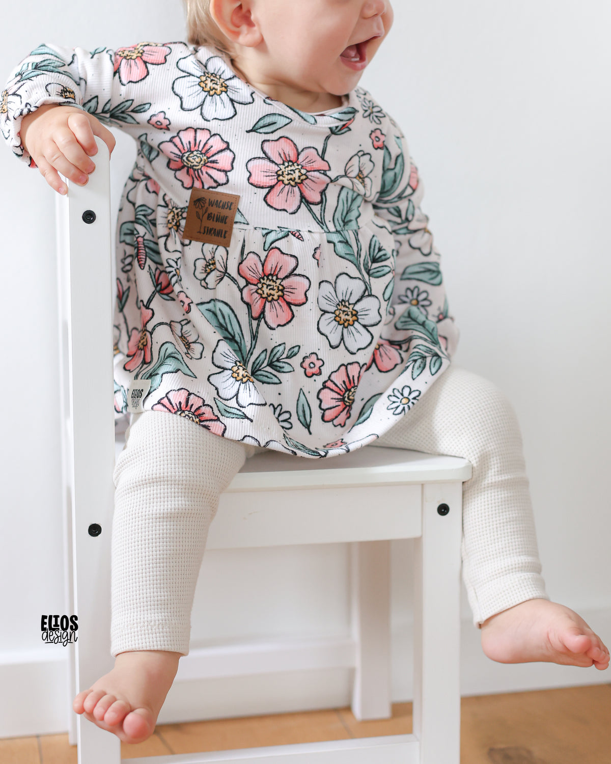 Big LOVE Flowers cream - Rib Jersey