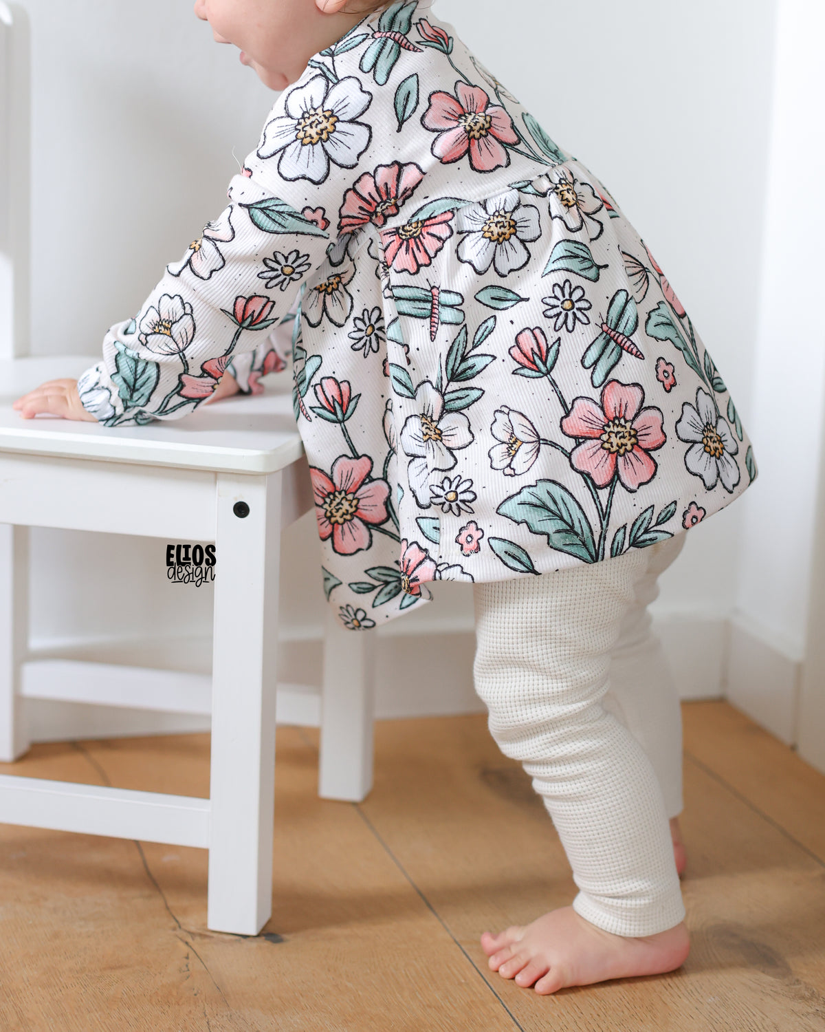 Big LOVE Flowers cream - Rib Jersey