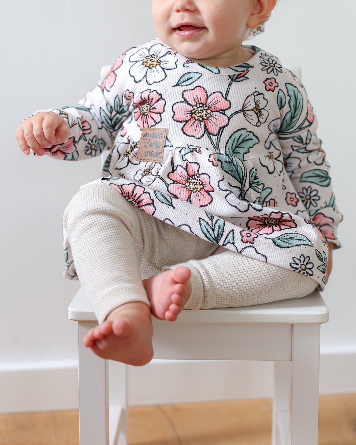 Big LOVE Flowers cream - Rib Jersey