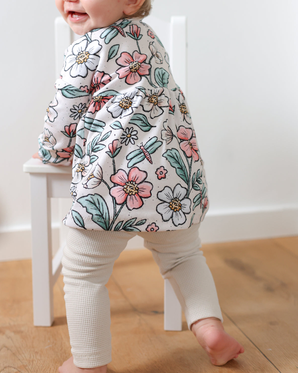 Big LOVE Flowers cream - Rib Jersey