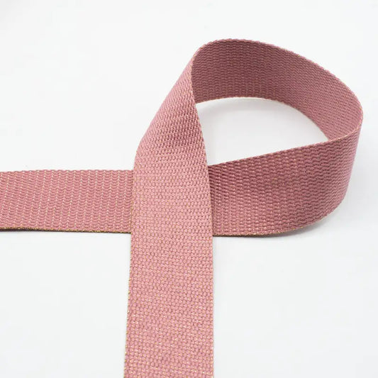Gurtband old pink - Gold Metal Fiber - 40mm