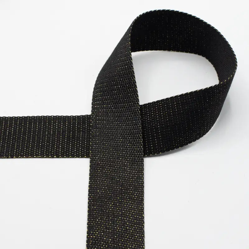 Gurtband black - Gold Metal Fiber - 40mm