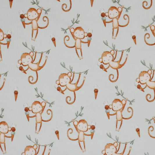 Monkey with Icecream - Rib Jersey