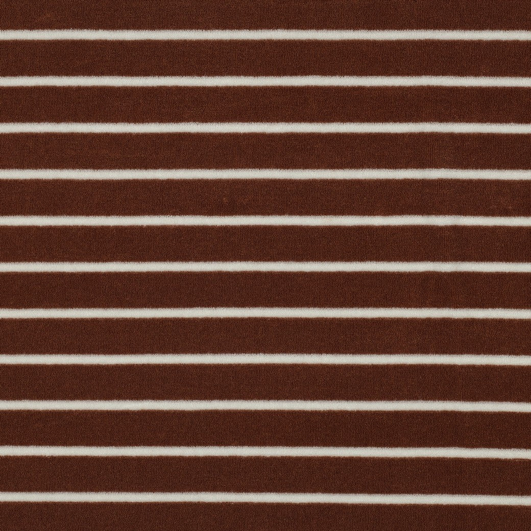 Stretch Frottee - camel/ecru gestreift