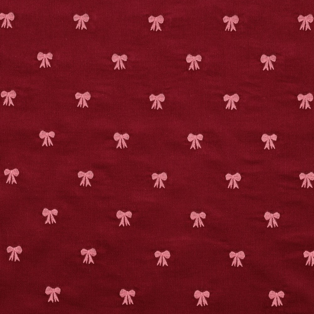 Fein Cord Schleifen embroidery - bordeaux