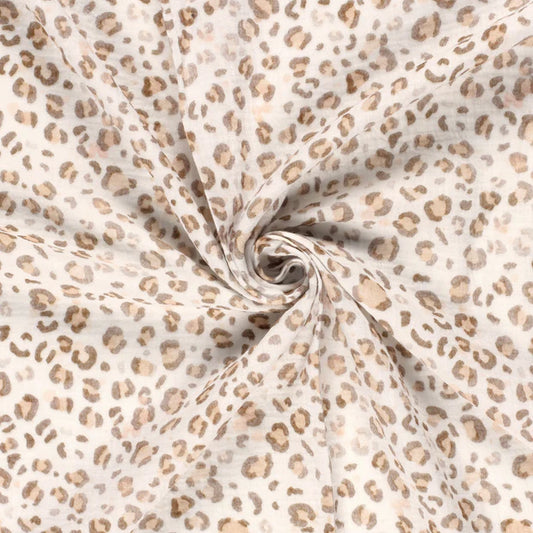 Musselin Leo Print offwhite