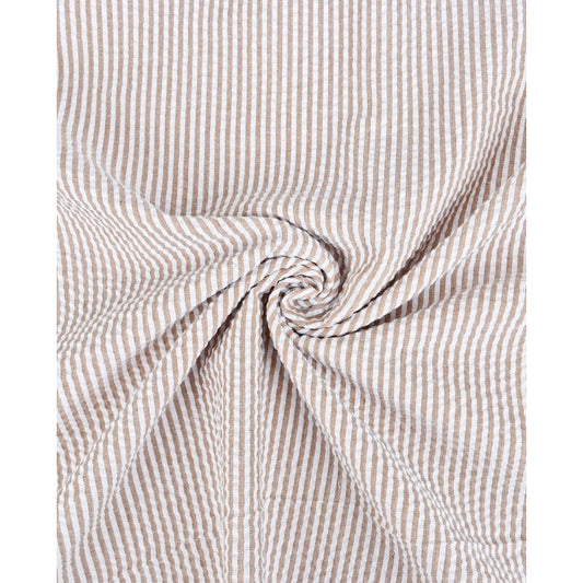 Seersucker beige gestreift