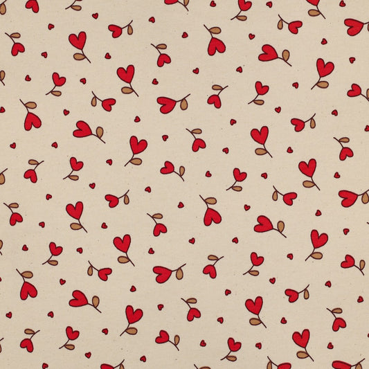 Soft Sweat - Hearts natural / fuchsia