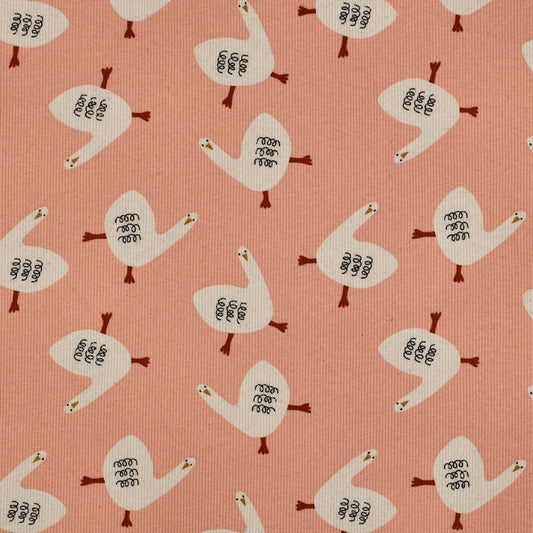 Gans natural pink - Rib Jersey