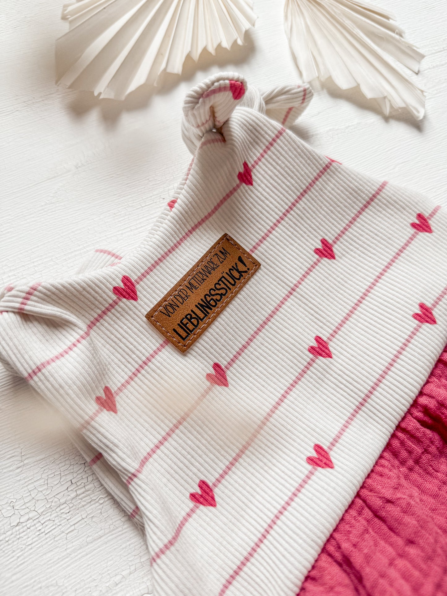 Hearts & Stripes pink - Rib Jersey