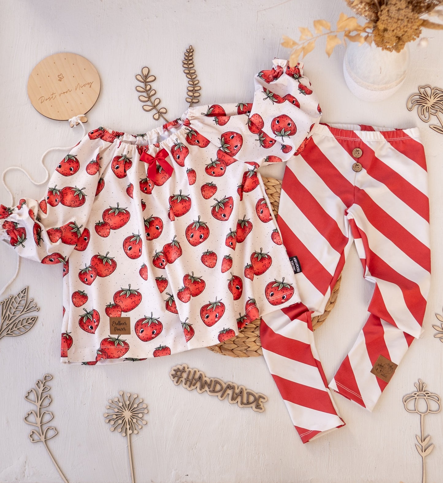 Diagonal Stripes cream/red - Jersey