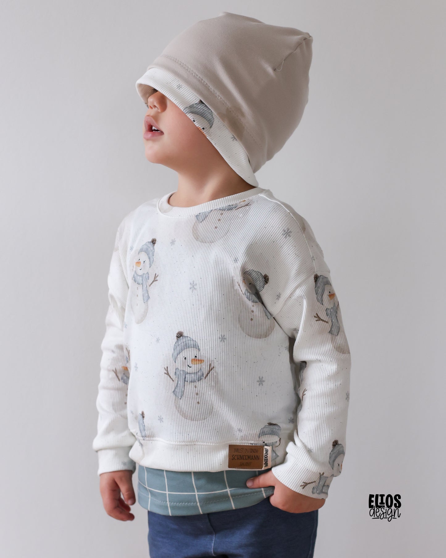 Snowmen with Snow Flakes - Rib Jersey