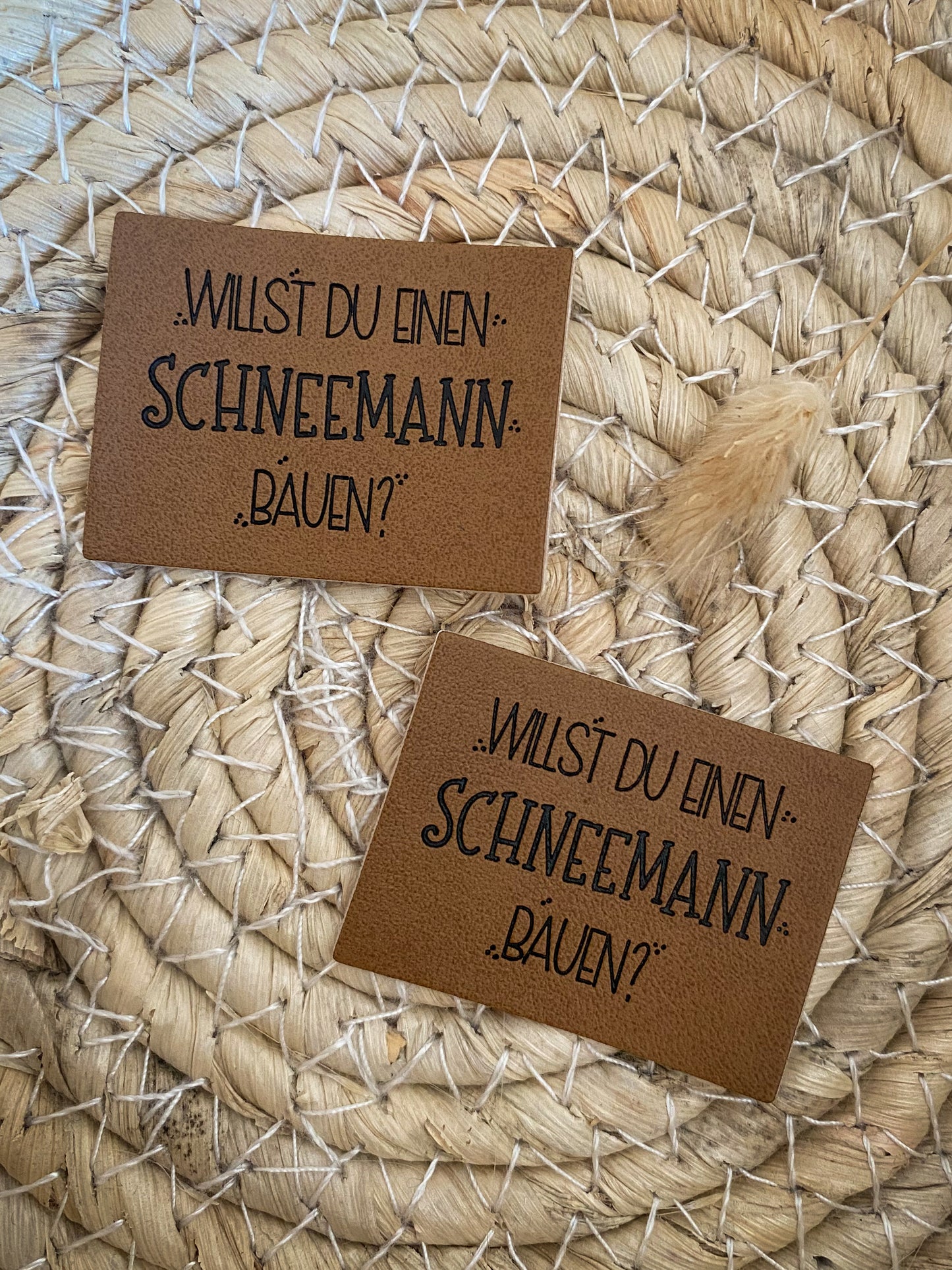 Willst du einen Schneemann bauen? - Kunstleder Label
