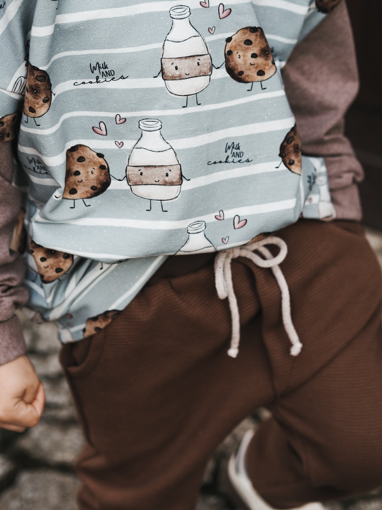 Milk & Cookies on Stripes - French Terry