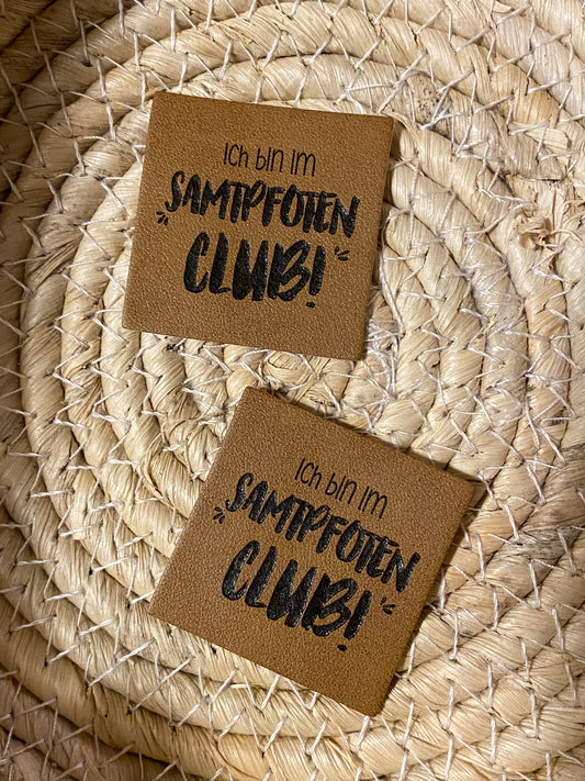 Ich bin im Samtpfoten Club - Kunstleder Label