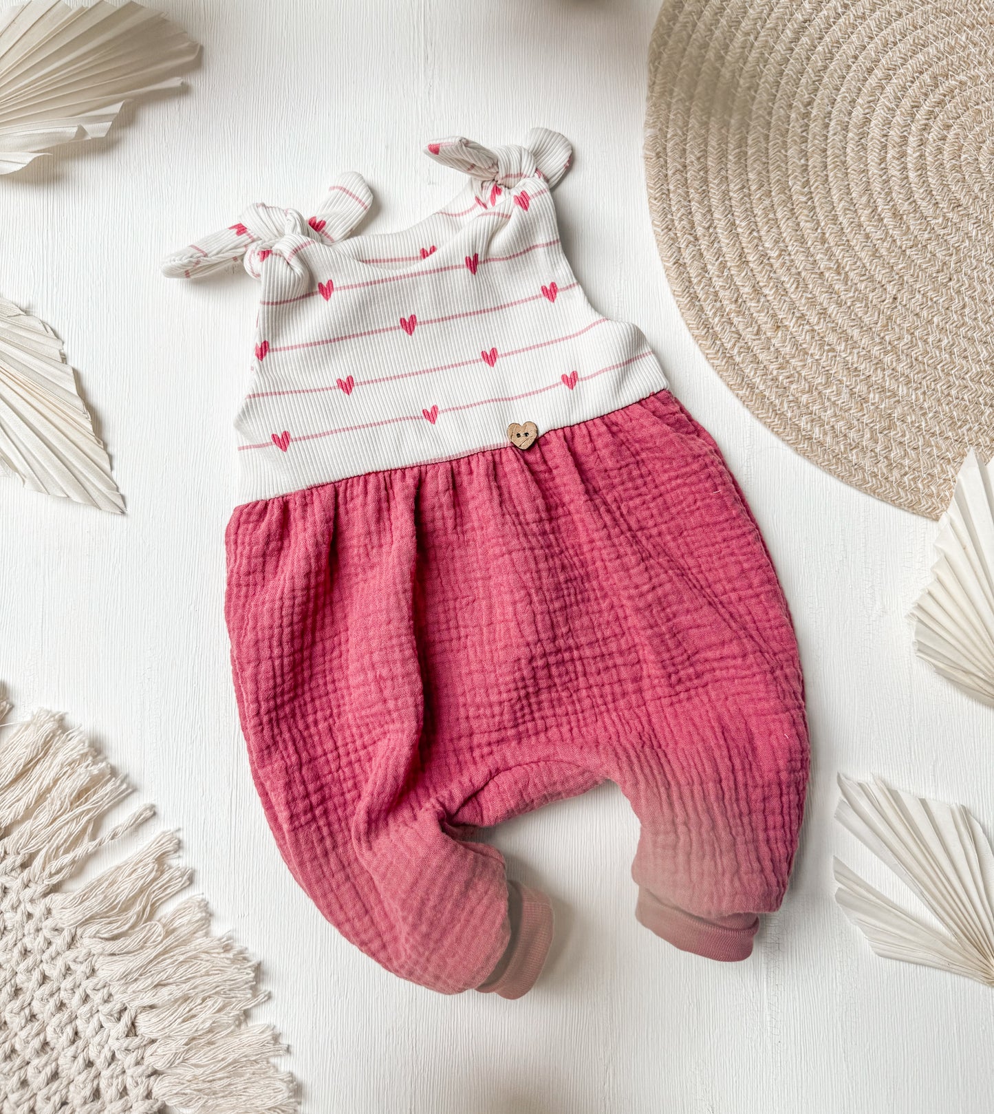 Hearts & Stripes pink - Rib Jersey