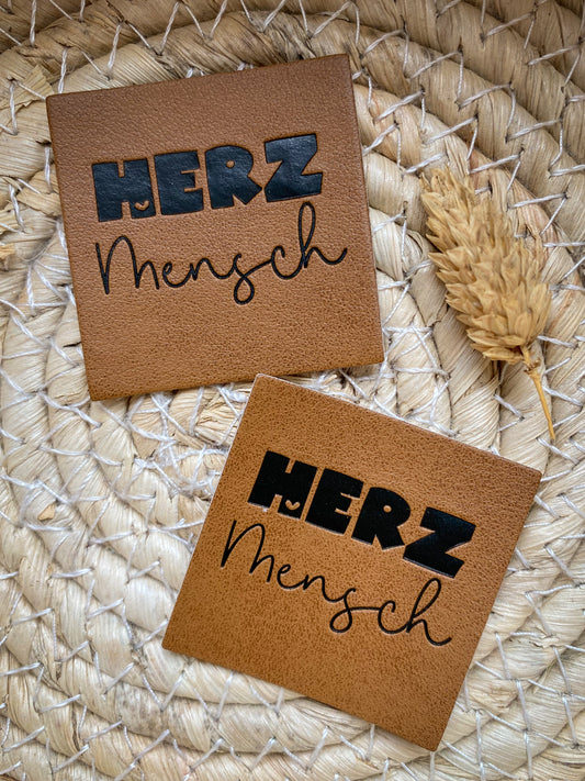Herz Mensch - Kunstleder Label